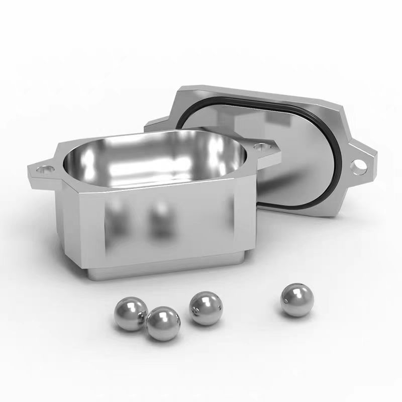 125ml不銹鋼方形球磨罐（高能振動(dòng)球磨機(jī)弧形底研磨罐）